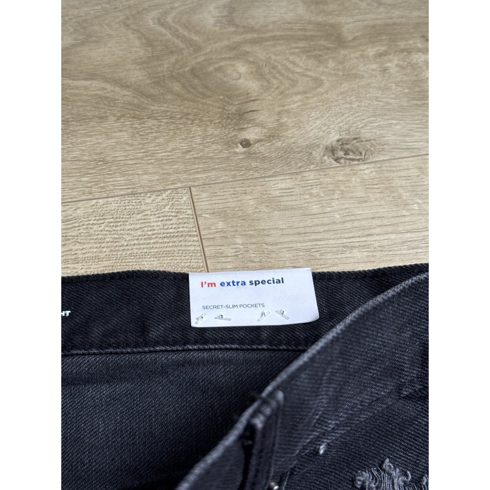 NWT Womens‎ Old Navy High Rise Slouchy Straight Black Jeans Distressed Size 18 - Picture 10 of 14
